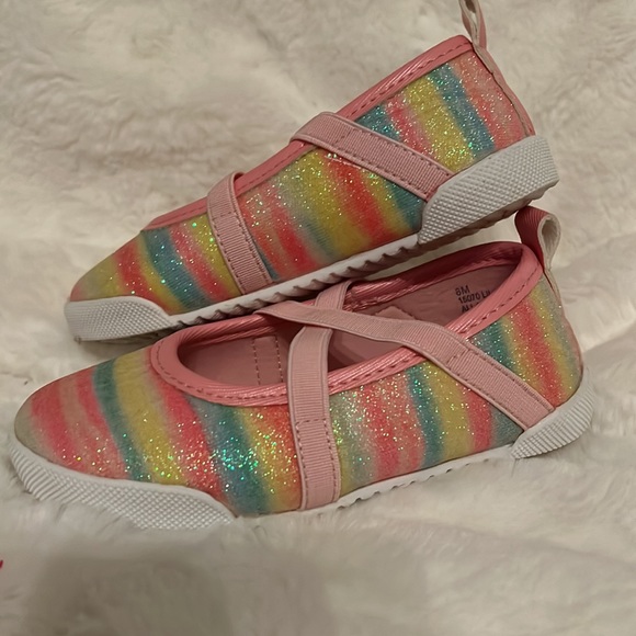 Rachel Sheer 8M stripped glitter ballet shoes - Picture 3 of 4